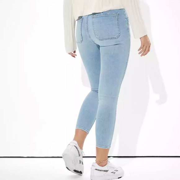 American Eagle Super High-Waisted Jegging Crop Jeans sz 4 Reg - Picture 2 of 7